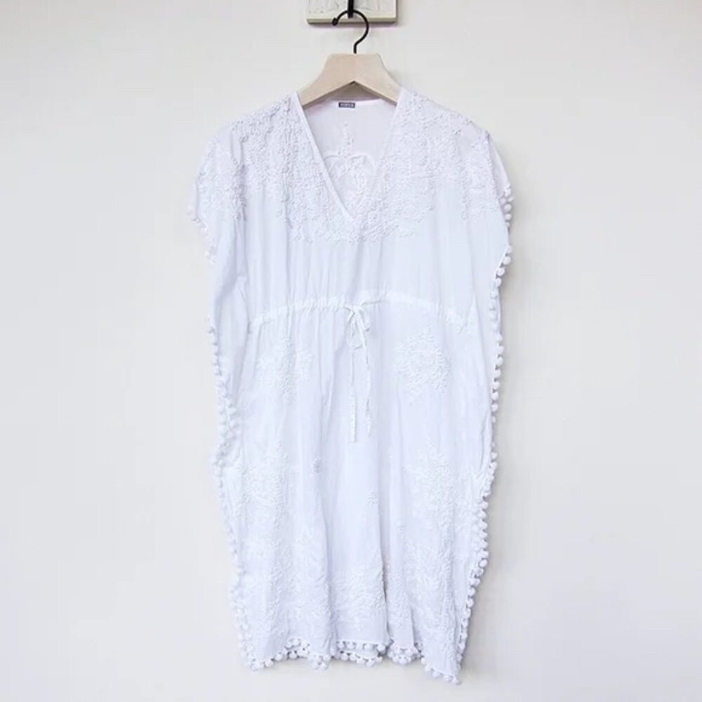 New Matta NY White Kalim Hearts Kaftan - Picture 3 of 7